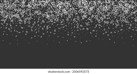Cubierta del cuaderno de matemáticas de la escuela. Números de tiza blanca flotando en el aire. Anuncio de matemáticas de regreso a la escuela sobre fondo de pizarra. Ilustración vectorial de números decrecientes.