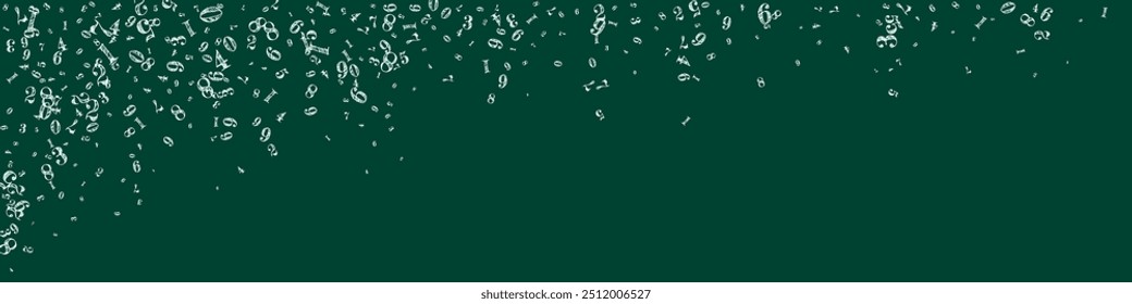 Cubierta del cuaderno de matemáticas de la escuela. Números de tiza blanca flotando en el aire. Anuncio de matemáticas de regreso a la escuela sobre fondo de pizarra. Ilustración vectorial de números decrecientes.