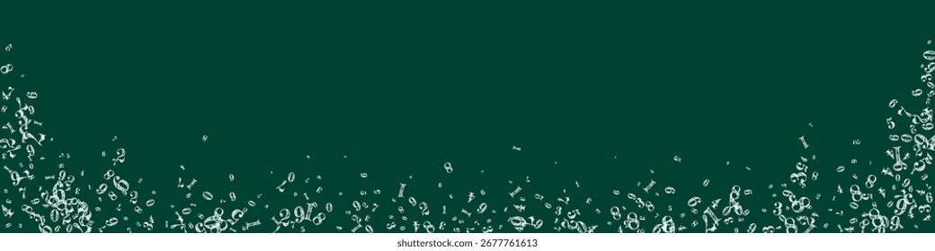 Cubierta del cuaderno de matemáticas de la escuela. Números de tiza blanca flotando en el aire. Anuncio de matemáticas de regreso a la escuela sobre fondo de pizarra. Ilustración vectorial de números decrecientes.
