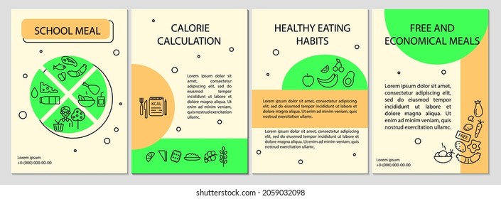 School meal concept banner set with outline icons. Editable stroke. Isolated vector stock illustration