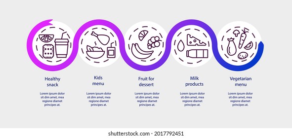 School Meal Concept Outline Icons Set. Kids Menu. Milk Products, Fruits. Healthy Eating Program. Customizable Linear Contour Symbols Collection. Editable Stroke. Isolated Vector Stock Illustration