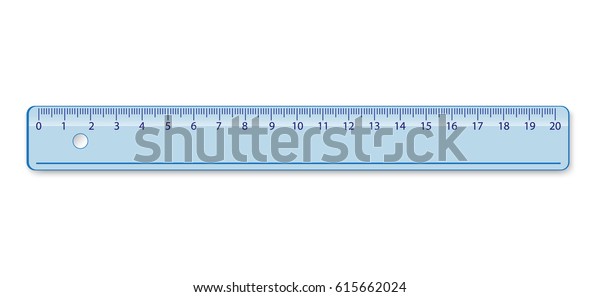 school measuring plastic ruler 20 centimeter stock vector royalty free