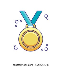 school medal detail style icon vector illustration design