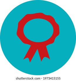 School medal, icon illustration, vector on white background