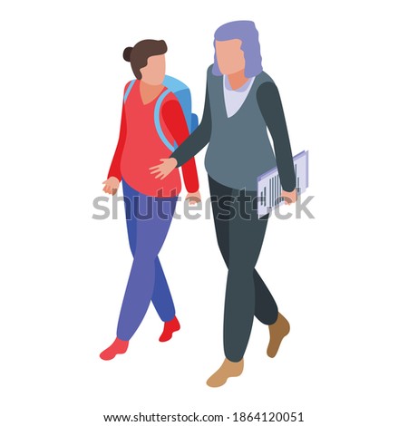 School mentor icon. Isometric of school mentor vector icon for web design isolated on white background