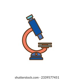 School microscope cartoon icon school instrument element student concept isolated vector illustration