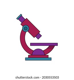 school microscope fill line icon illustration