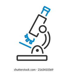 School Microscope Icon. Editable Bold Outline With Color Fill Design. Vector Illustration.