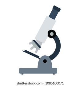School microscope icon. Flat color design. Vector illustration.