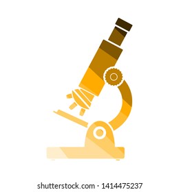 School Microscope Icon. Flat Color Ladder Design. Vector Illustration.