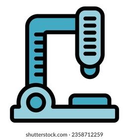 School microscope icon outline vector. Study kid. Safe return color flat