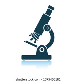 School microscope icon. Shadow reflection design. Vector illustration.