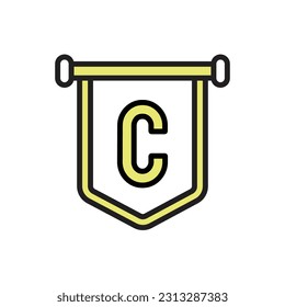 School Mini Flag Icon Vector Illustration