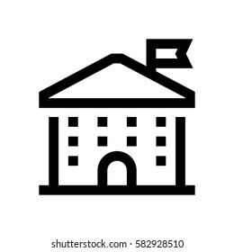 School mini line, icon, background and graphic. The icon is black and white, linear  flat, vector, pixel perfect, minimal, suitable for web and print. 