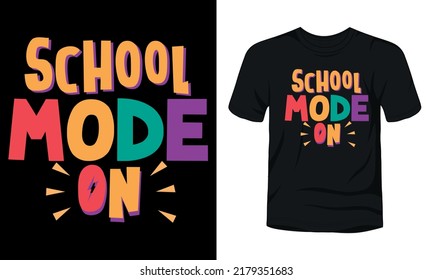 School mode on t-shirt template.