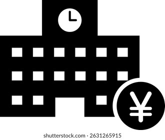 Icono de Vector aislado de la escuela y el dinero