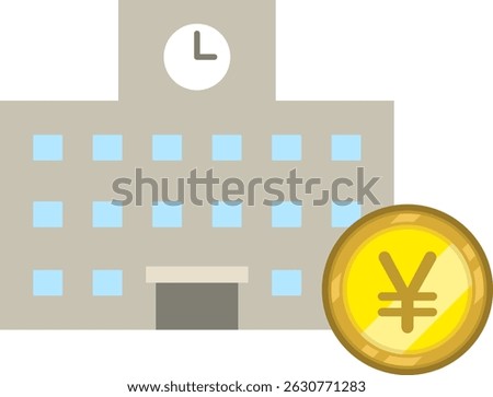 School and Money Isolated Vector Illustration