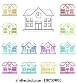 School multi color icon. Simple thin line, outline vector of Education icons for UI and UX, website or mobile application