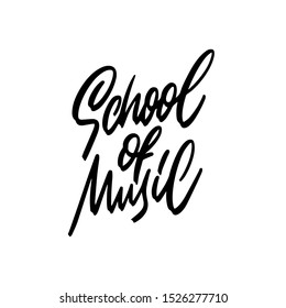 School of Music. Concept of education.Teaching niche school vector design.