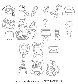 school needs icon illustration design, this design was made with the theme of an irregular line, suitable for school needs