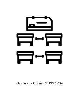 School New Normal, Social Distancing Icon Logo Illustration Vector Isolated. Back to School and Science Icon Set. Editable Stroke and Pixel Perfect.