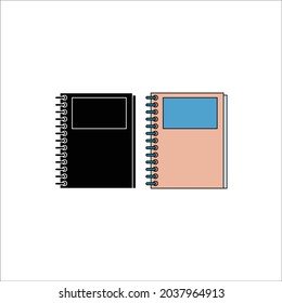 School Note Book Bundling Icon Illustration 