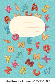 School notebook with alphabet
