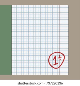 School notebook with assessment 1+