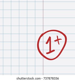School notebook with assessment 1+