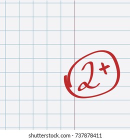School notebook with assessment 2+
