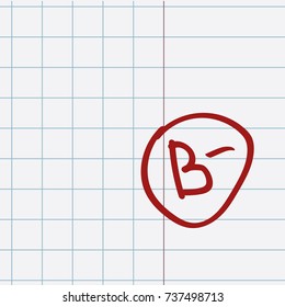 School notebook with assessment B-
