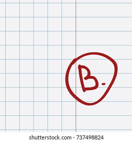 School notebook with assessment B