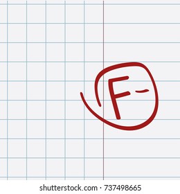 School notebook with assessment F-