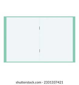 School notebook in a cage. Vector illustration isolated on white background.