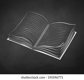 School notebook. Chalkboard drawing. Vector illustration. 