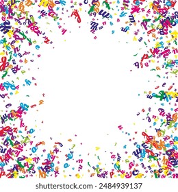 School notebook cover. Colorful childish floating letters of Latin alphabet. Foreign languages study concept. Back to school banner on white background.