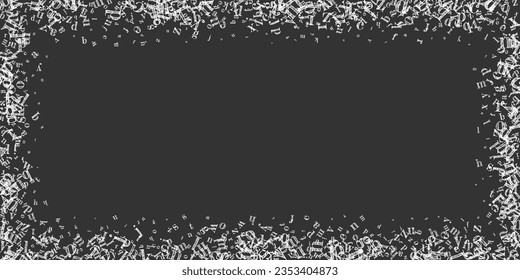 School notebook cover. White chalk  floating letters of Latin alphabet. Foreign languages study concept. Back to school banner on blackboard background.
