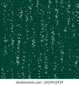 Cubierta de cuaderno escolar. Letras flotantes de tiza blanca del alfabeto Latina. Concepto de estudio de lenguas extranjeras. Anuncio de vuelta a la escuela en el fondo de pizarra.