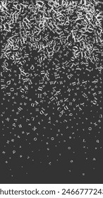Notebook-Abdeckung für Schulen. Weiße Kreide schwebende Buchstaben des Latin-Alphabets. Lernkonzept für Fremdsprachen. Zurück zum Banner der Schule auf Tafel Hintergrund.