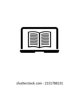 School Notebook Device with Paper Education Book. Flat Vector Icon illustration. Simple black symbol on white background. Notebook and Education Book sign design template for web and mobile UI element
