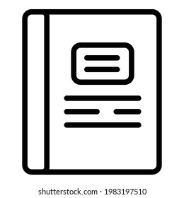 Icono del bloc de notas de la escuela. Icono de vector de bloc de notas de la escuela de esquema para diseño web aislado en fondo blanco