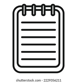 School notebook icon outline vector. Pen write. Notepad memo