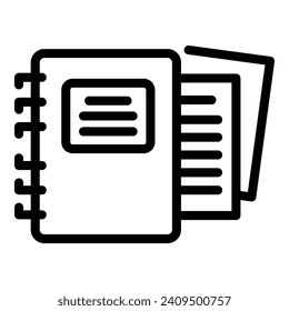 School notebook icon outline vector. Elearning team. Online education