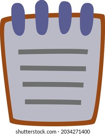 Cuaderno escolar, ilustración, vector, sobre fondo blanco.
