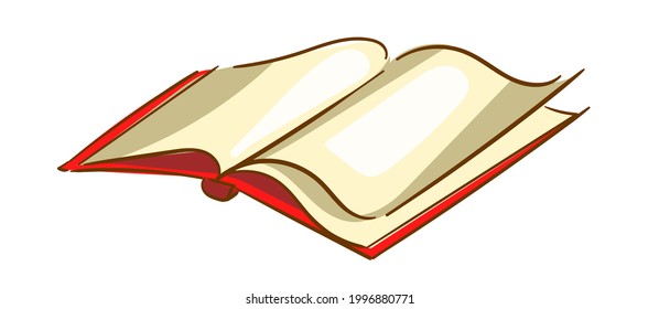 a school notebook or magazine. An open book in the style of an illustration from a cartoon