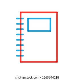 School notebook multiply line style icon design, Eduaction class lesson knowledge preschooler study learning classroom and primary theme Vector illustration