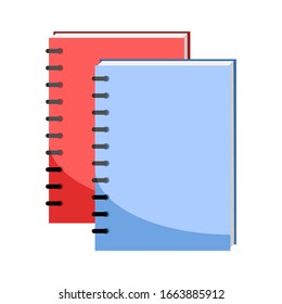 school notebook, notepad vector icon isolated