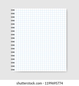 School notebook paper background, vector illustration