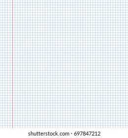 School notebook paper texture, seamless pattern. Exercise book. Vector