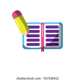 school notebook and pencil writing knowledge
